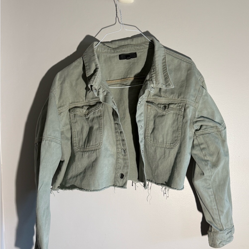 Missguided cropped denim jacket